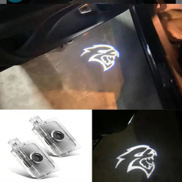 2 Charger hellcat Car Door Projector Ghost Shadow lights.  Challenger available - Picture 1 of 2
